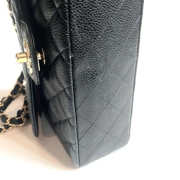 Chanel Small Classic Black Grained Calfskin & Gold-Tone Metal Handbag - Picture 7 of 16